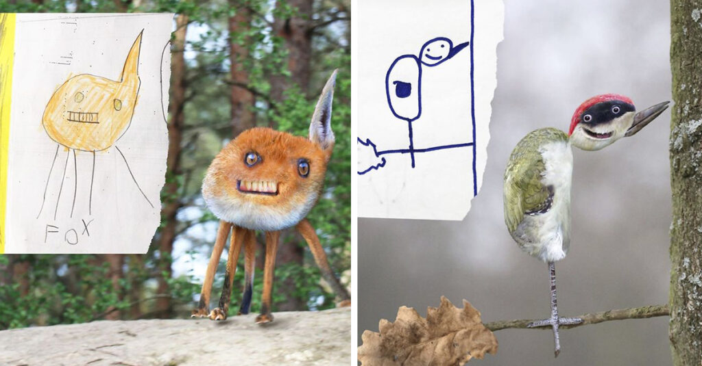 Padre crea animales en 3D basados ​​en dibujos hechos por sus hijos