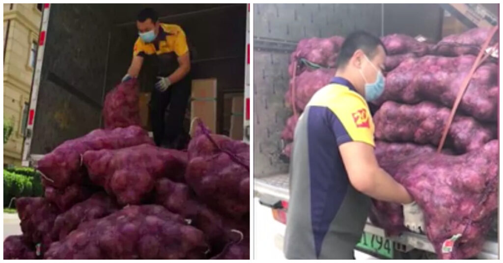 Mujer china envía muchas cebollas a su exnovio